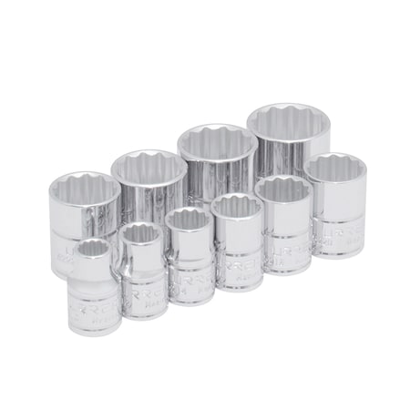 Urrea 3/8"drive, 12 point short socket set, SAE, 10 pieces 52118